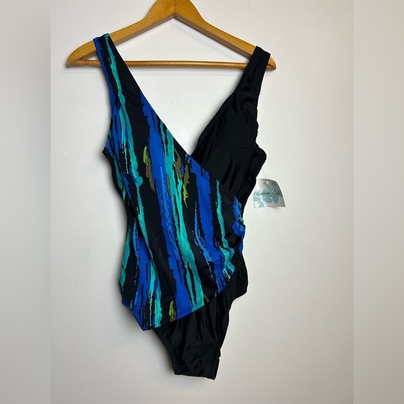 VTG Y2K Beach Belle Swimsuits for All Women's Plus Size 14 Surf print One Piece - Picture 1 of 12